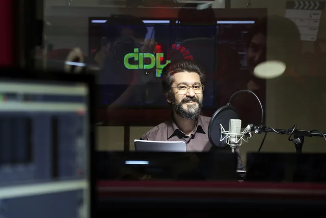 Amir-Hossein Modarres, Iranian voice actor, dubber, presenter, actor, and singer, recording at the Padan Recording Studio. This photograph was taken on March 7, 2018. What New York buyers check in a narrator demo