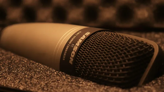microphone, studio equipment, recording equipment, audio equipment, mic. A closer look at voiceover platform setup