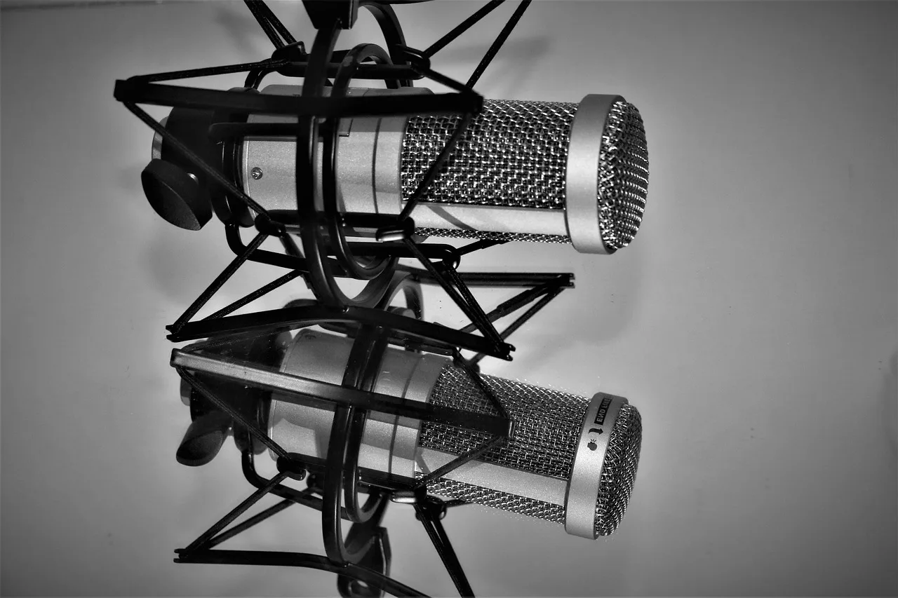 microphone, studio, voice, broadcasting, sound, recording, music, audio, mic, vocal, radio, condenser microphone, stereo, silver, equipment, technology, gray music, gray microphone, gray radio. The honest guide to voiceover production tools