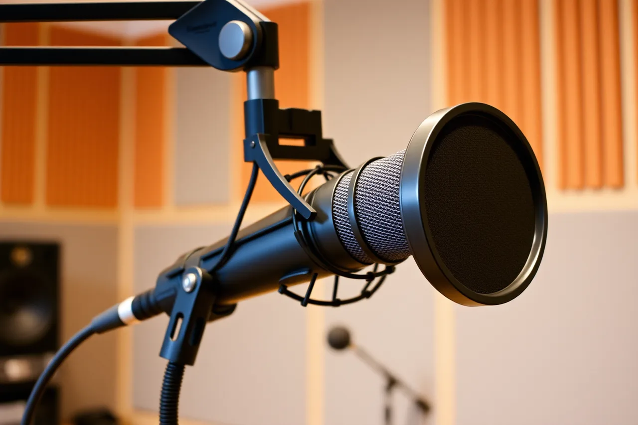 Neumann U87 Ai condenser microphone in a studio shock mount (Voiceover creation tools judged on daily use)